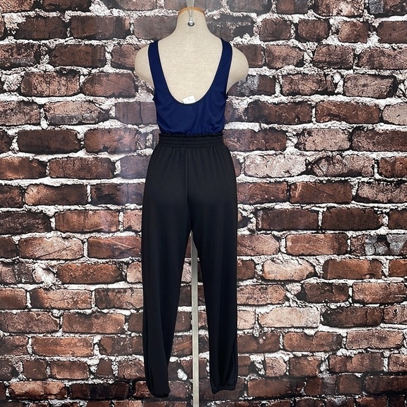 The Vanity Room Jumpsuit Sleeveless NWT Blue Black Size Small - Picture 7 of 14